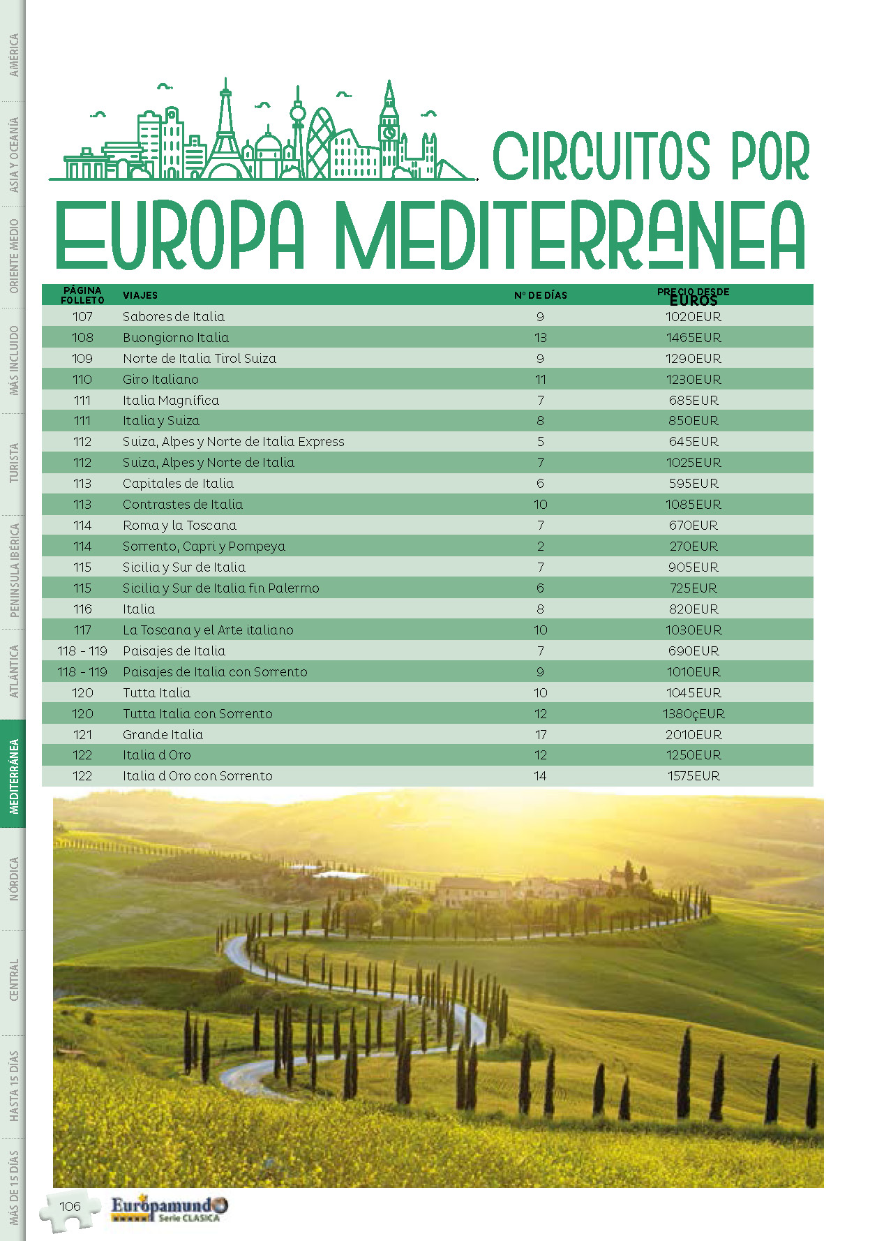 Catalogo Europamundo Vacaciones Circuitos Europa Mediterranea 2022-2023