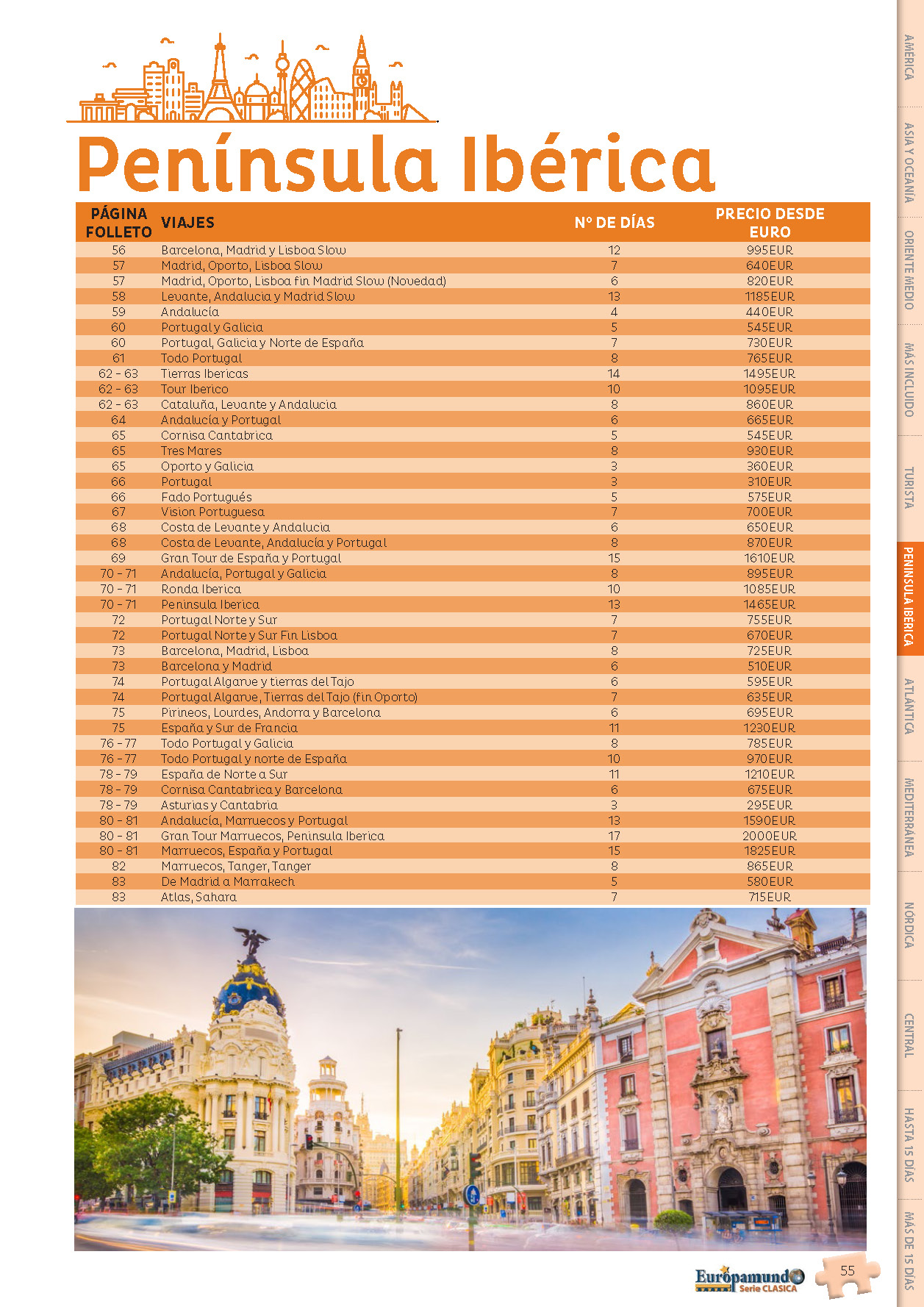Catalogo Europamundo Vacaciones Circuitos Peninsula Iberica 2022-2023