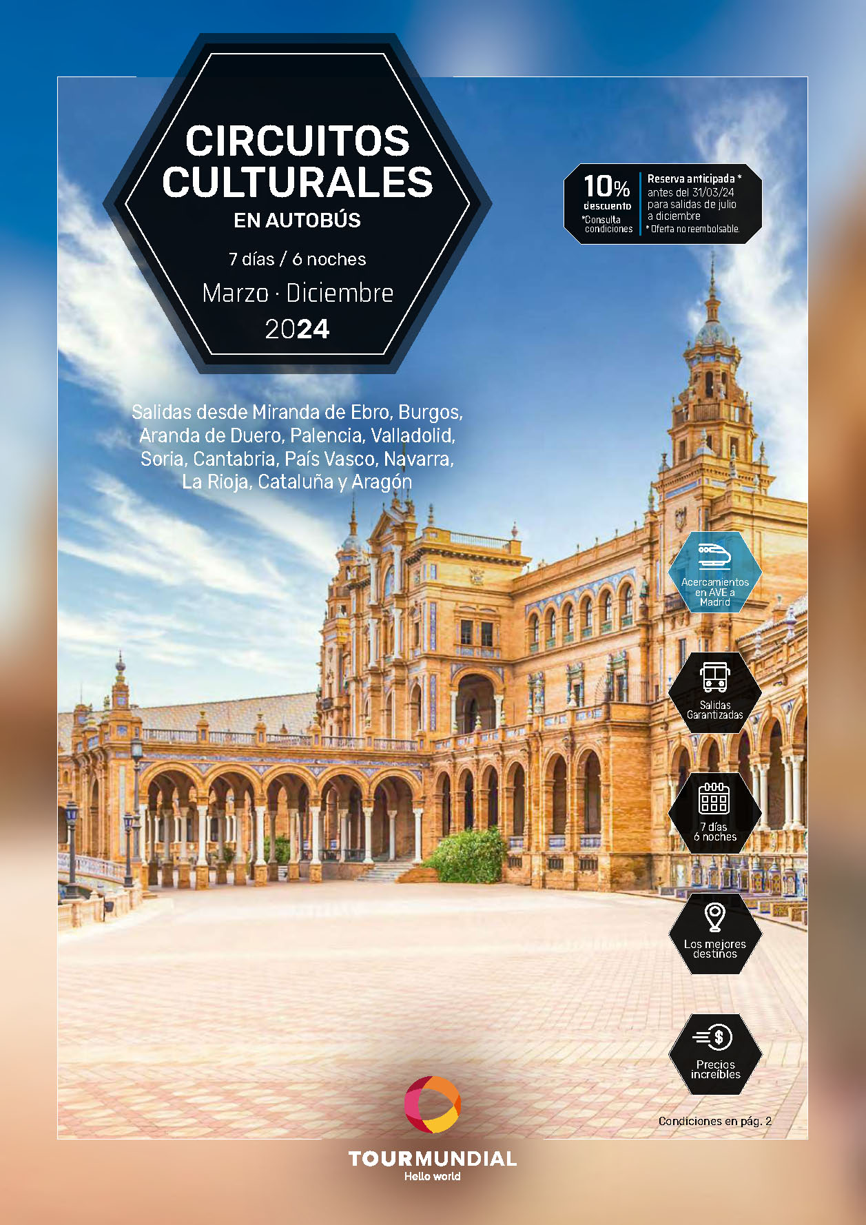 Catalogo Tourmundial Circuitos Culturales España y Portugal 2024 salidas zona Norte