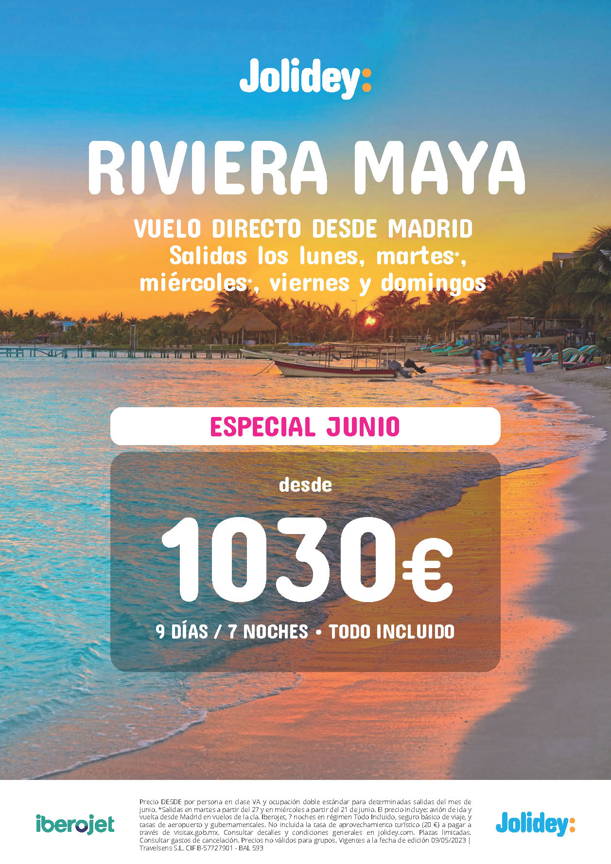 Oferta Jolidey Especial Junio 2023 Estancia en Riviera Maya Mexico 9 dias Todo Incluido salida en vuelo directo desde Madrid