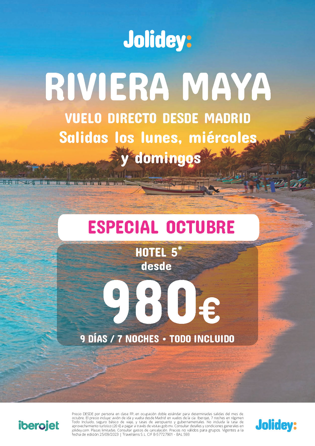 Oferta Jolidey Especial Octubre 2023 Estancia en Riviera Maya Mexico 9 dias Todo Incluido salidas en vuelo directo desde Madrid