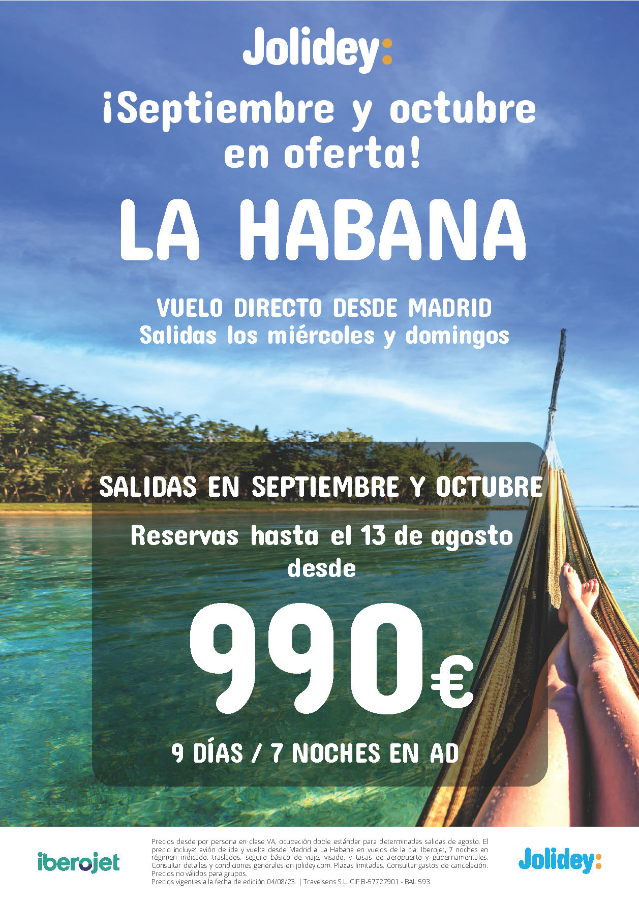 Oferta Jolidey Septiembre Octubre 2023 Estancia en La Habana Cuba 9 dias con desayuno salidas en vuelo directo desde Madrid