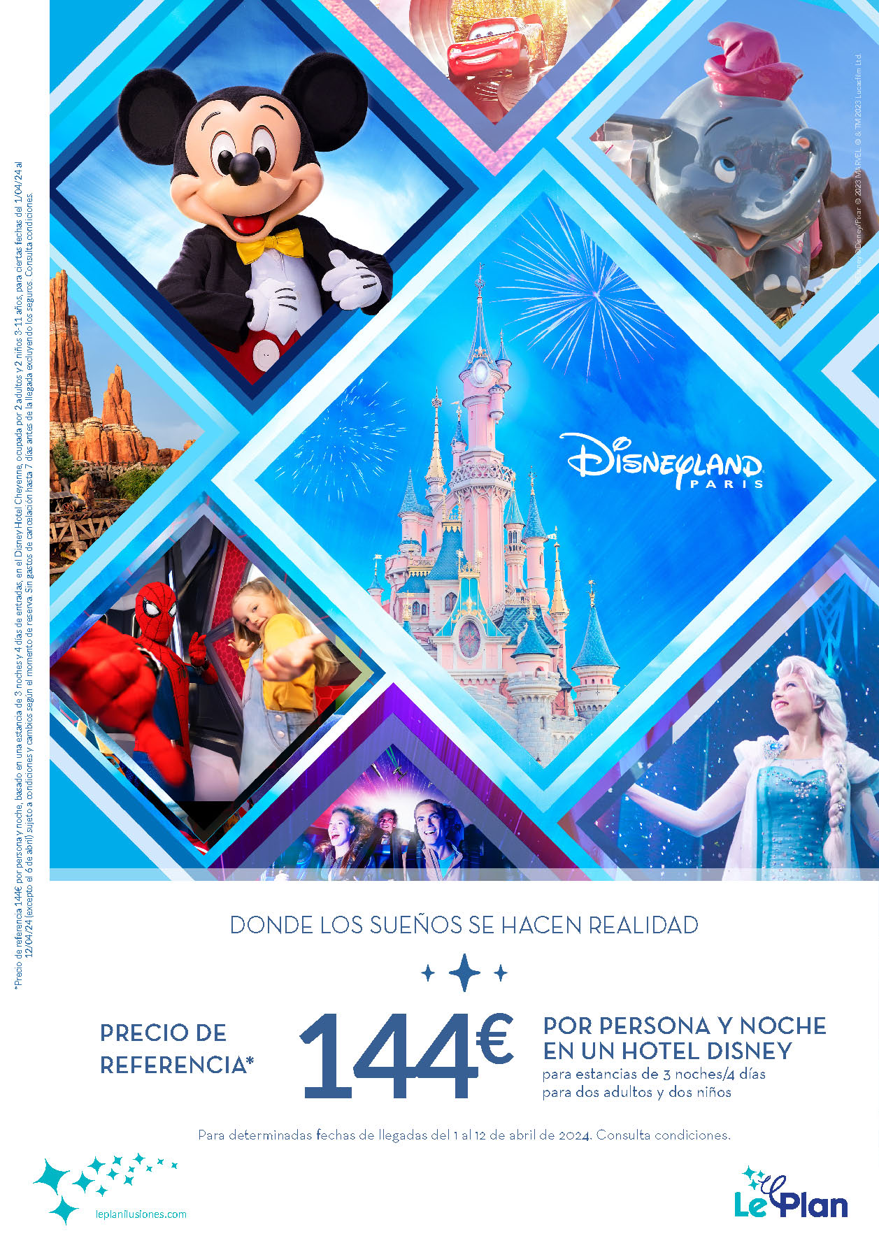 Oferta LePlan Estancia en Disneyland Paris con entradas Abril 2024