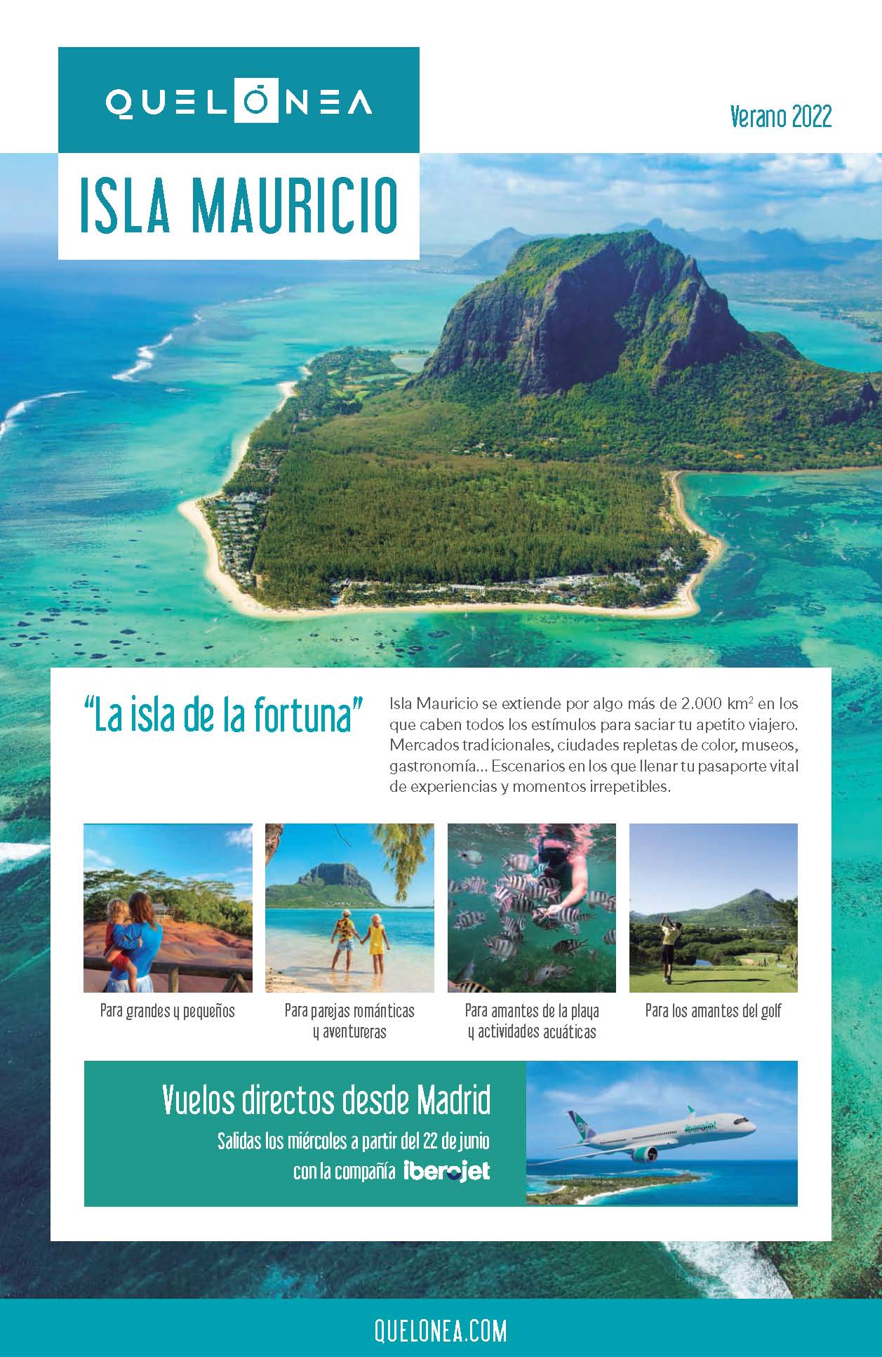 Oferta Quelonea Islas Mauricio Verano 2022 Vuelo directo desde Madrid desde 1213 €
