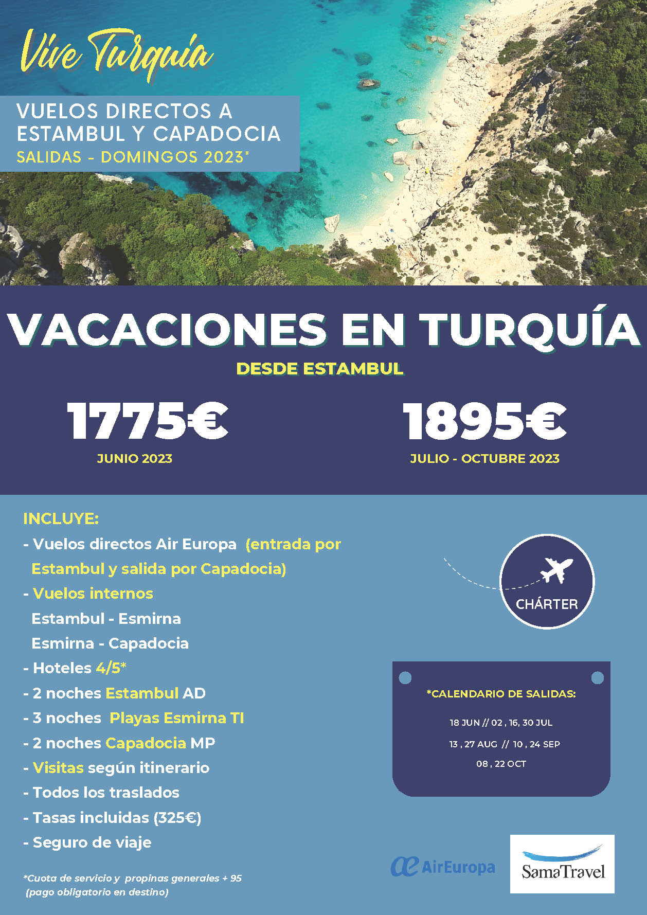 Oferta Sama Travel Verano 2023 Vacaciones en Turquia 8 dias MP salidas en vuelos especiales Air Europa directos desde Madrid