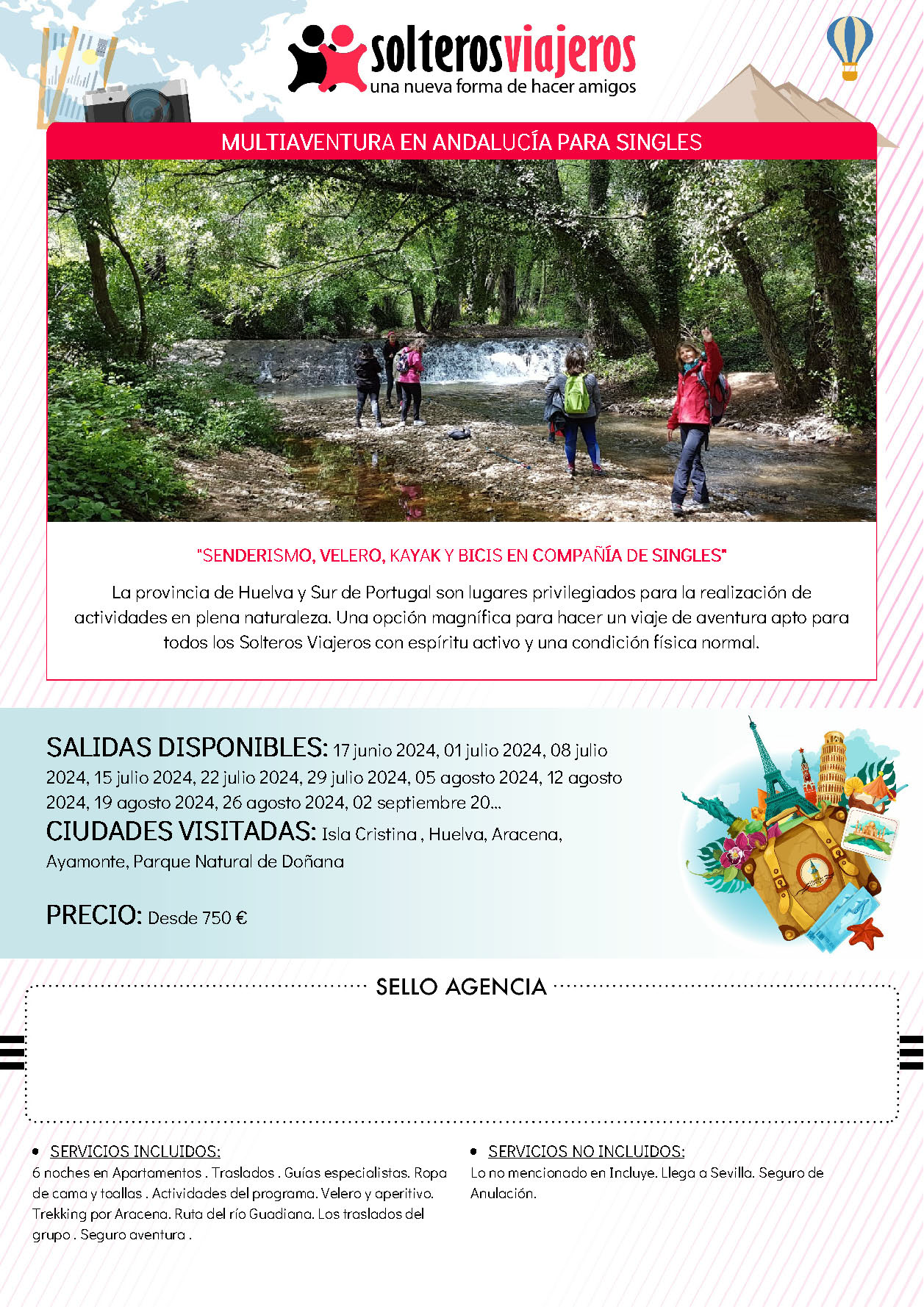 Oferta Solteros Viajeros Multiaventura en Andalucia con singles salidas Junio a Septiembre 2024