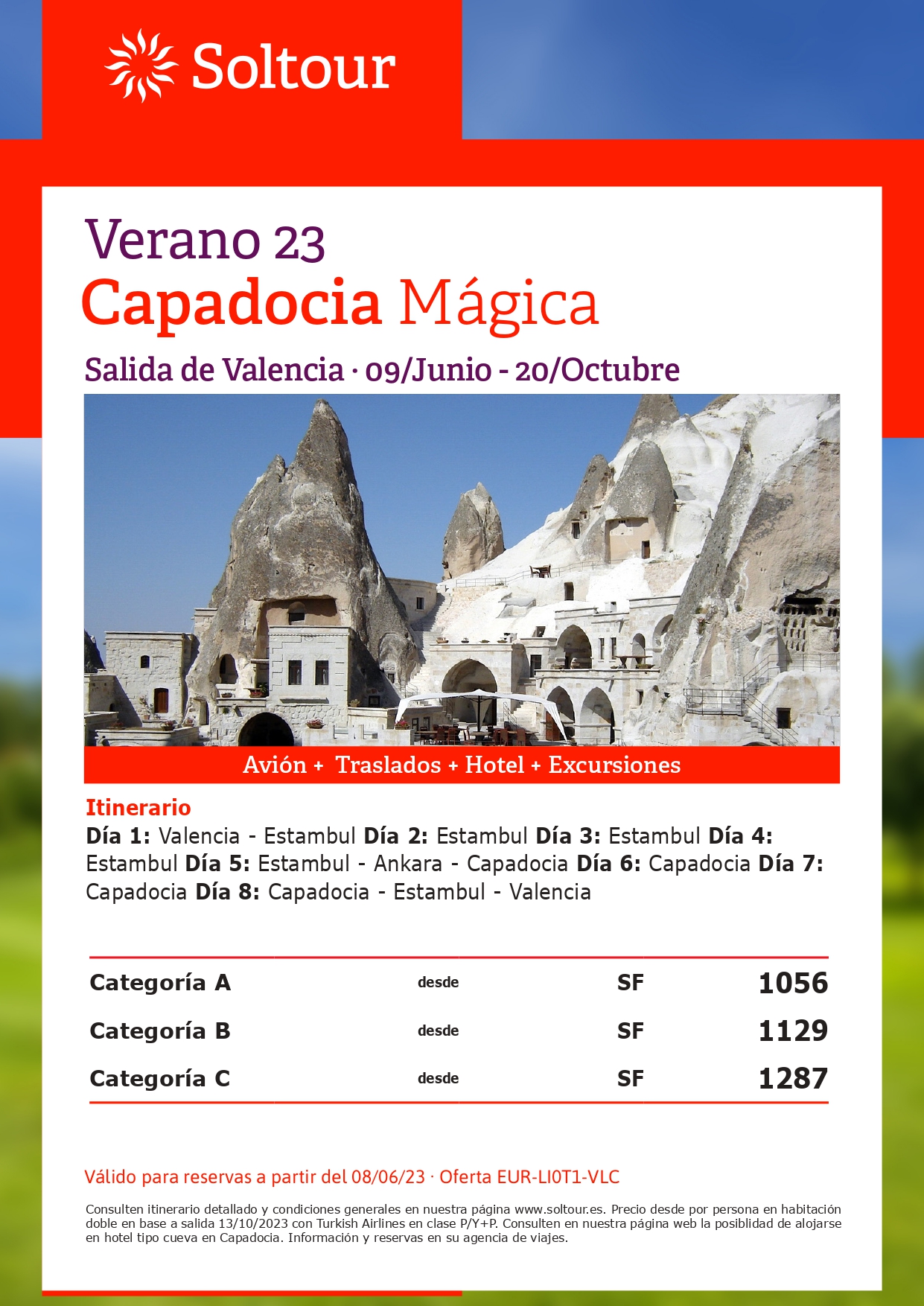 Oferta Soltour Capadocia Magica 8 dias salidas Junio a Octubre 2023 en vuelo directo desde Valencia