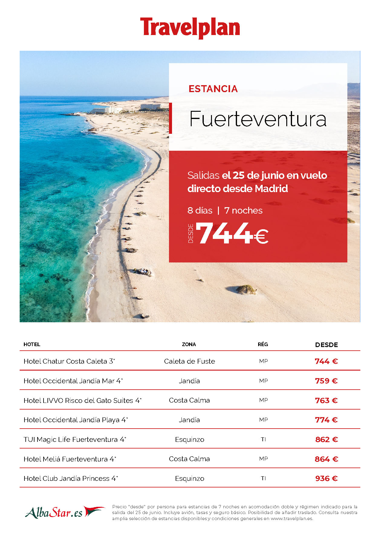 Oferta Travelplan Estancia en Fuerteventura 8 dias Junio 2023 salida en vuelo directo desde Madrid