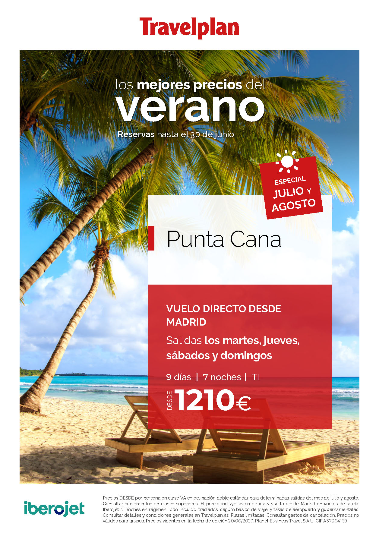 Oferta Travelplan Julio y Agosto 2023 Estancia en Punta Cana Todo Incluido 9 dias salidas en vuelos directos desde Madrid