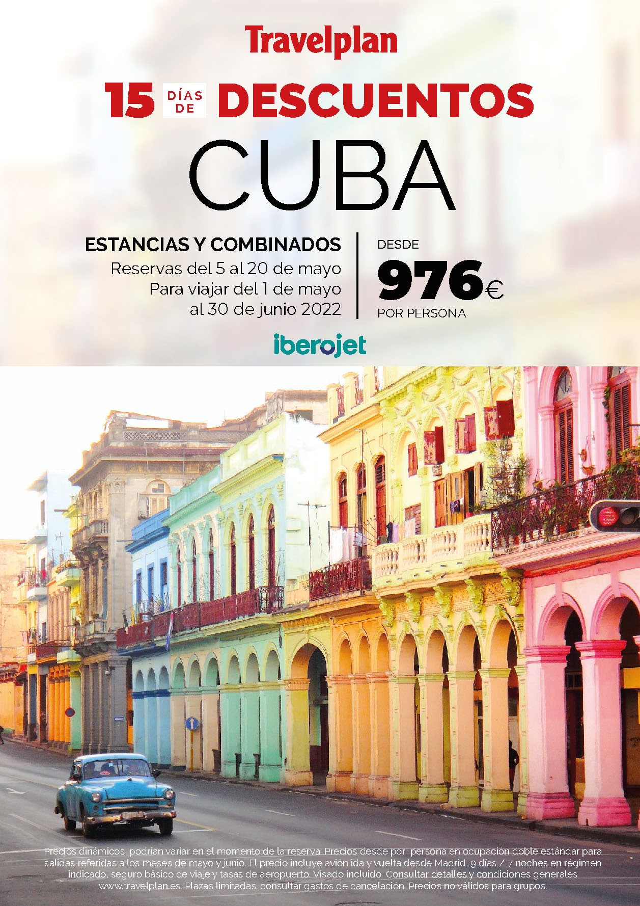 Oferta Travelplan Mayo 2022 Estancias y Combinados en Cuba salidas en Mayo y Junio 2022