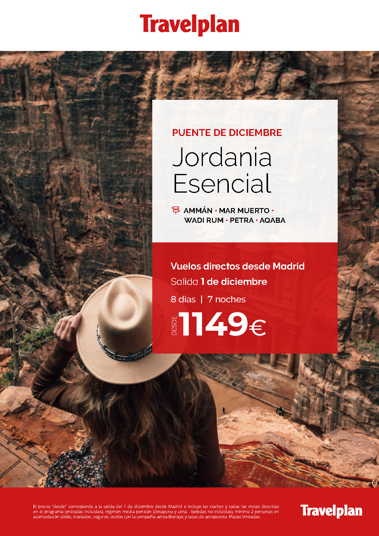 Oferta Travelplan Puente de Diciembre 2023 circuito Jordania Esencial 8 dias salida 1 Diciembre vuelo directo desde Madrid