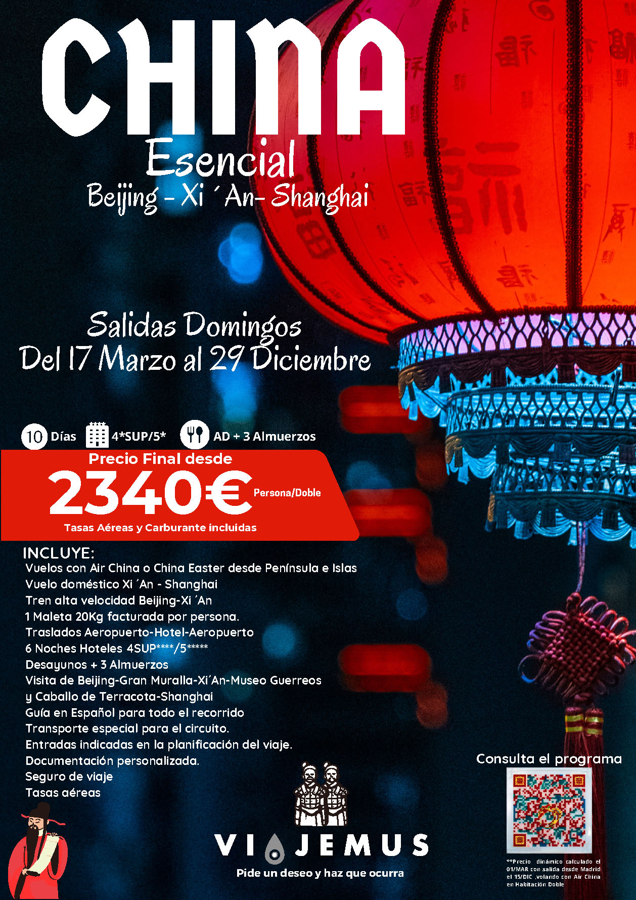 Oferta Viajemus circuito China Esencial 10 dias salidas Marzo a Diciembre 2024 desde Madrid Barcelona Bilbao Valencia Malaga e Islas