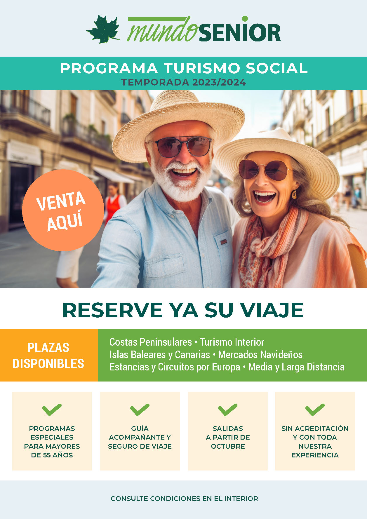 Ofertas Mundo Senior Turismo Social 2023-2024 Vacaciones en España y Circuitos Internacionales