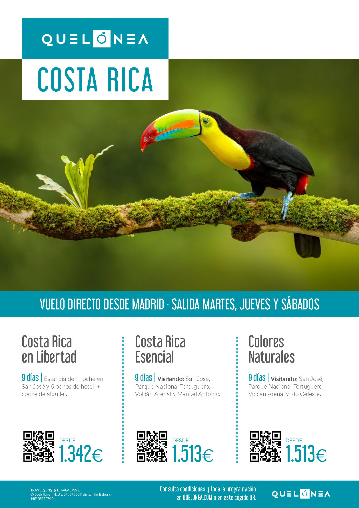 Ofertas Quelonea Costa Rica en Libertad Costa Rica Esencial Colores Naturales 2022 9 dias vuelo directo desde Madrid