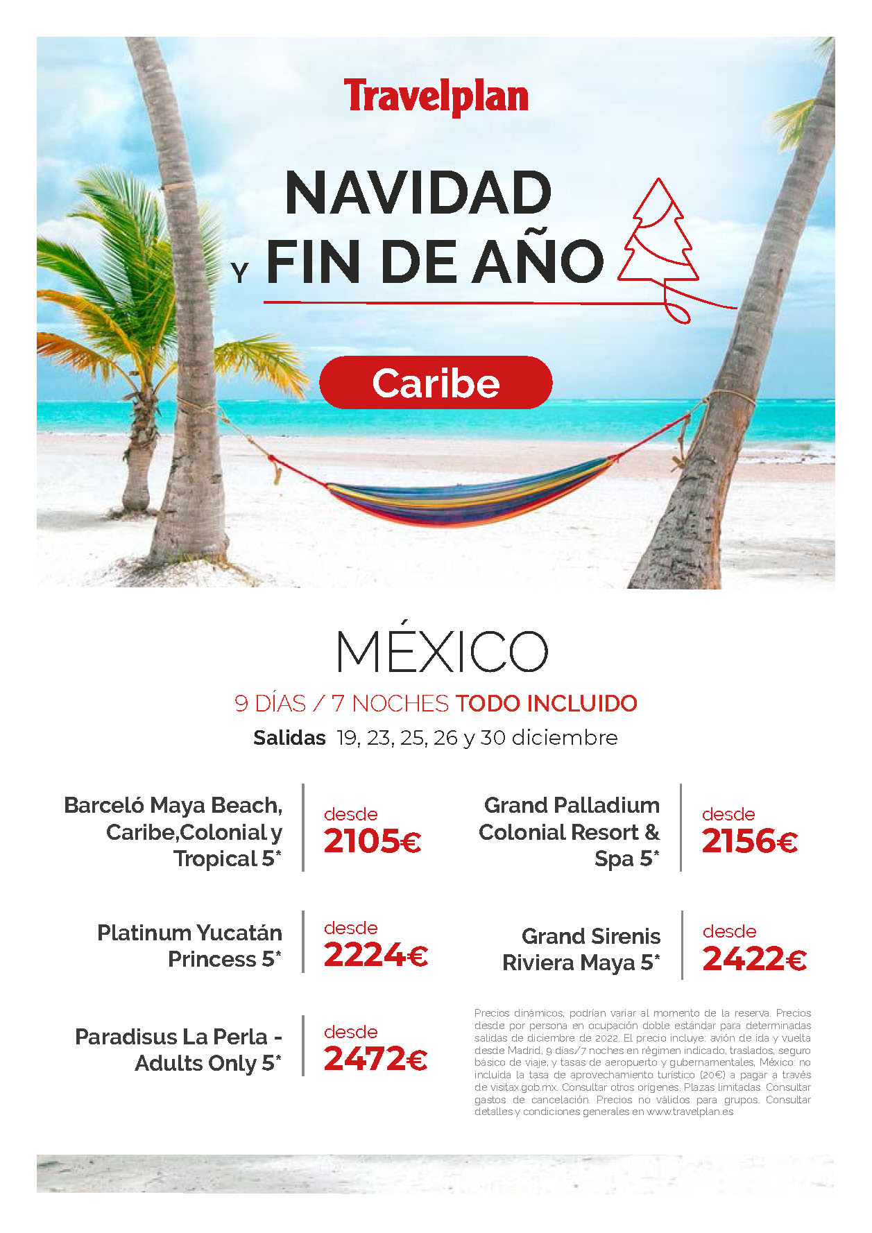 Ofertas Travelplan Navidad y Fin de Año 2022 en Mexico Riviera Maya Todo Incluido 9 dias salidas en vuelo directo desde Madrid